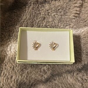 Elegant Gold Heart Earrings 18K Gold Plated on brass.